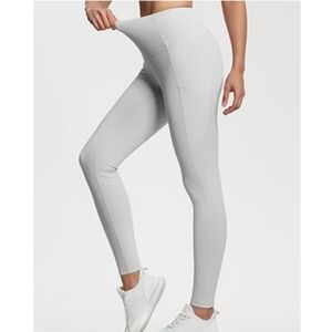 Thick High Waist Yoga Pants with Pockets Leggings White